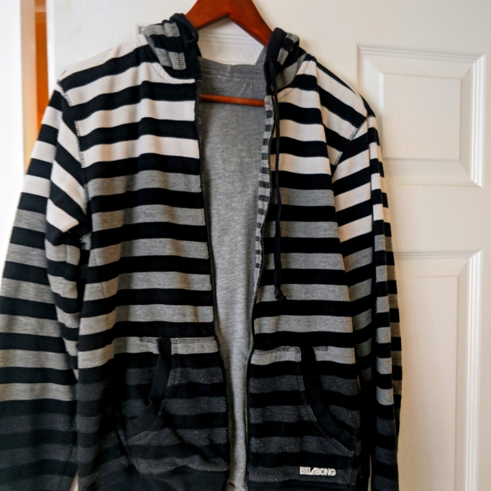Billabong - reversible - zippered hoodie - US M - grey and black